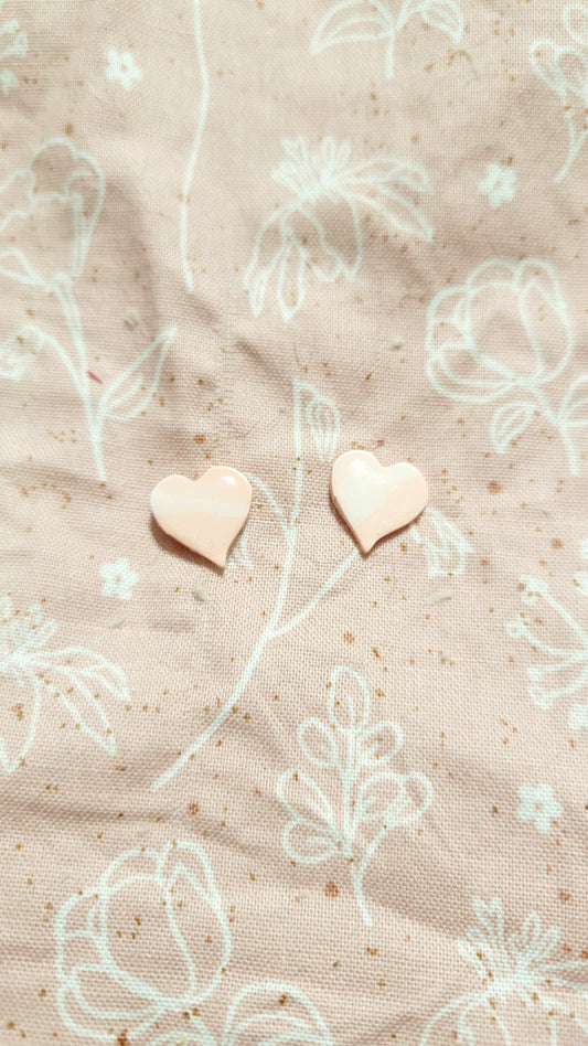 Pale Pink Hearts Small Stud Earrings