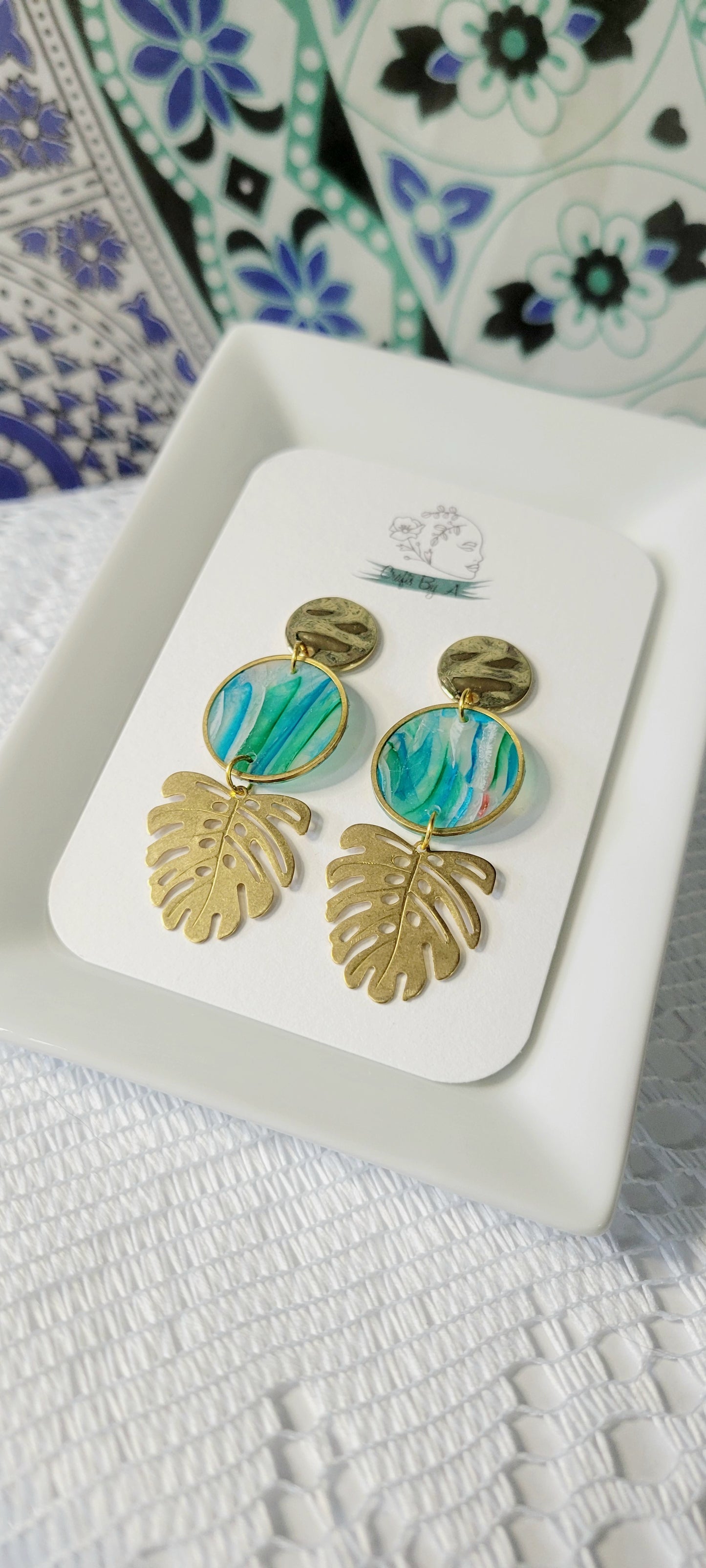 Ocean Waves and Monstera Leaves